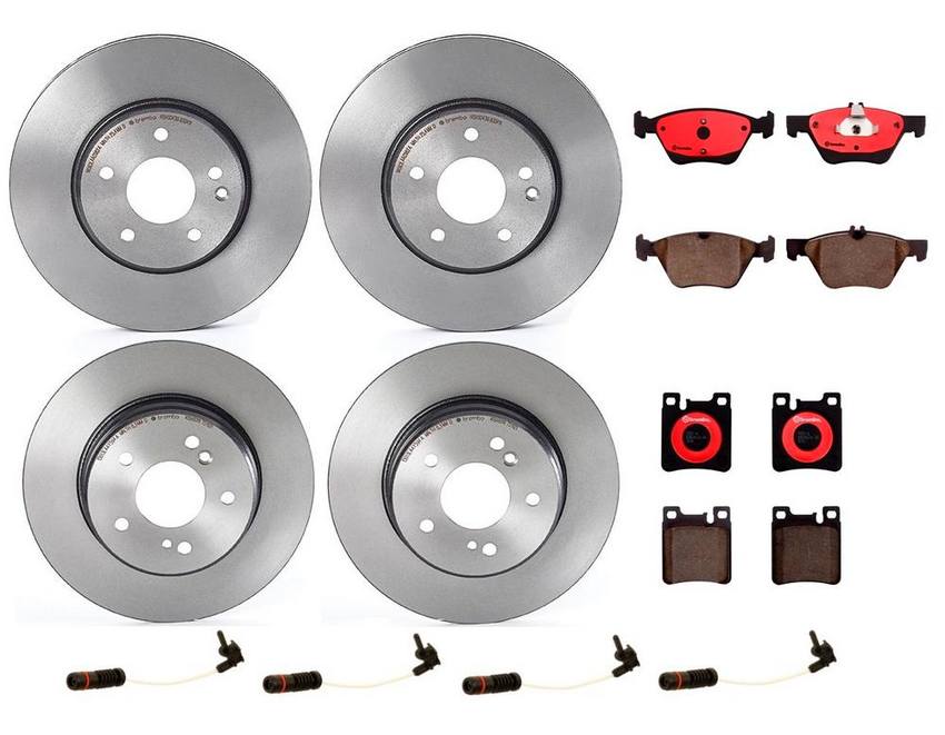 Mercedes Brakes Kit - Pads & Rotors Front and Rear (300mm/290mm) (Ceramic) 210423101264 - Brembo 1636460KIT